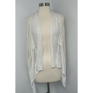 Park Hurst Womens Open Front Cardigan Sweater Size M White Asymmetrical